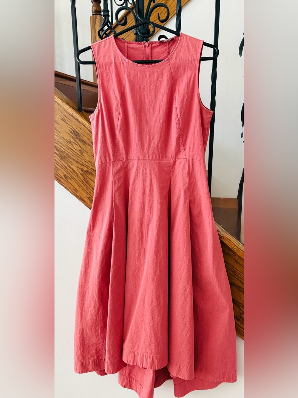 COS Coral-Pink Sleeveless Fit-and-Flare Dress